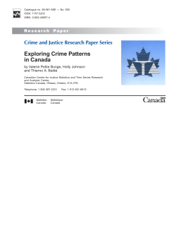 Exploring Crime Patterns in Canada Crime and Justice Research Paper Series
