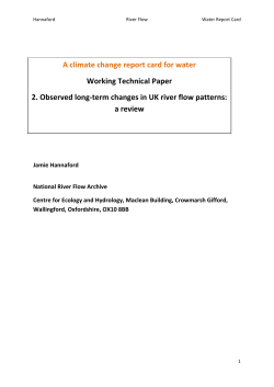 A climate change report card for water Working Technical Paper a review