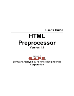HTML Preprocessor User's Guide Version 1.1