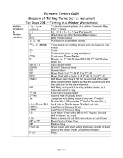 Palmetto Tatters Guild Glossary of Tatting Terms (not all inclusive!)