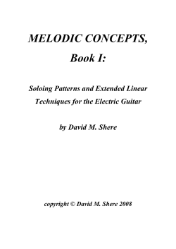 MELODIC CONCEPTS, Book I:  Soloing Patterns and Extended Linear