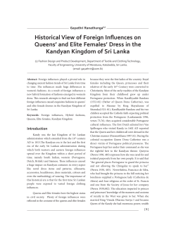 Historical View of Foreign Inﬂuences on Kandyan Kingdom of Sri Lanka