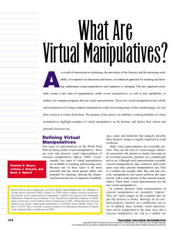 What Are Virtual Manipulatives? A