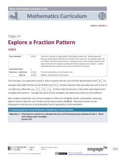 Explore a Fraction Pattern Mathematics Curriculum 4