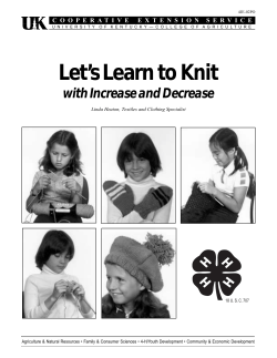 Let’s Learn to Knit Unit 2 with Increase and Decrease
