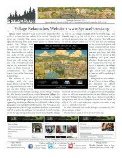 Village Relaunches Website • www.SpruceForest.org