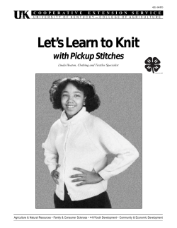 Let’s Learn to Knit Unit 4 with Pickup Stitches