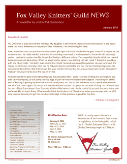 NEWS  President’s Letter A newsletter by and for FVKG members