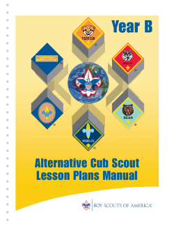 Year B Alternative Cub Scout Lesson Plans Manual ®