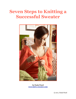 Seven Steps to Knitting a Successful Sweater by Paula Ward www.knit-a-sweater.com