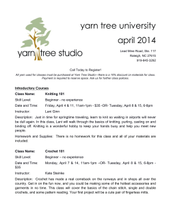 yarn tree university april 2014  Lead Mine Road, Ste. 117