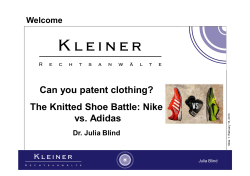 Can you patent clothing? The Knitted Shoe Battle: Nike vs. Adidas Welcome