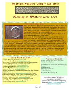 Weaving in Whatcom since 1971  December Newsletter