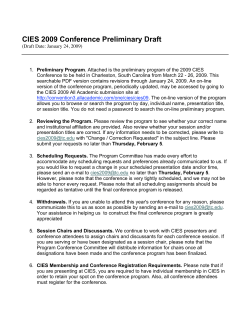 CIES 2009 Conference Preliminary Draft