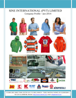 SINE INTERNATIONAL (PVT) LIMITED Company Profile – Jan-2014 SSs