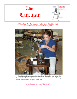 Circular The A Newsletter for the Genesee Valley Sock Machine Club