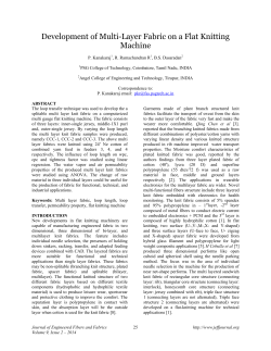 Development of Multi-Layer Fabric on a Flat Knitting Machine