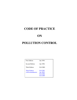 CODE OF PRACTICE ON POLLUTION CONTROL