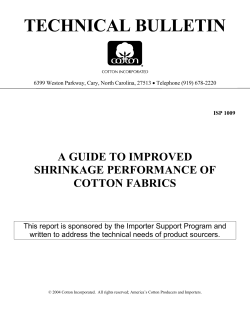 TECHNICAL BULLETIN  A GUIDE TO IMPROVED SHRINKAGE PERFORMANCE OF