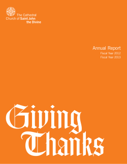 Giving Thanks Annual Report Fiscal Year 2012