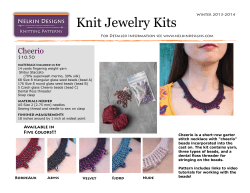 Knit Jewelry Kits Cheerio Nelkin Designs $10.50