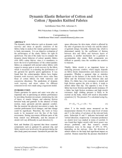 Dynamic Elastic Behavior of Cotton and Cotton / Spandex Knitted Fabrics