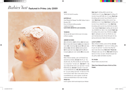 Babies’hat Featured in Prima July 2009