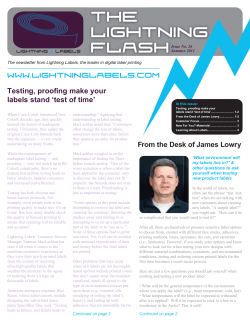 THE LIGHTNING FLASH Testing, proofing make your