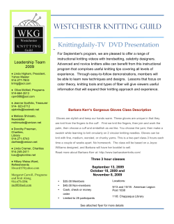 WESTCHESTER KNITTING GUILD Knittingdaily-TV  DVD Presentation