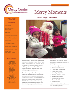 Mercy Moments Santa’s Sleigh Overflowed  Volume 7, Issue 1