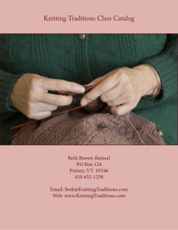 Knitting Traditions Class Catalog