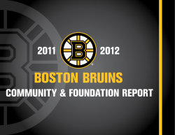 BOSTON BRUINS 2011 2012 COMMUNITY &amp; FOUNDATION REPORT