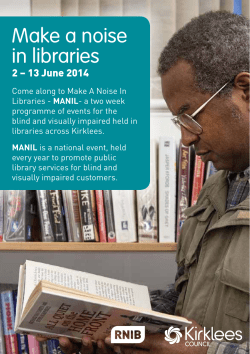 Make a noise in libraries 2 – 13 June 2014