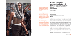 Knit on Demand - mass customisation of knitted fashion products
