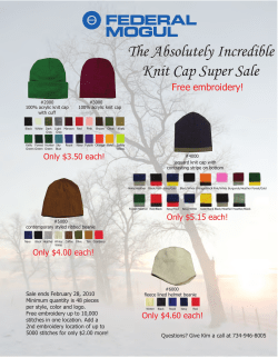 The Absolutely Incredible Knit Cap Super Sale Free embroidery!