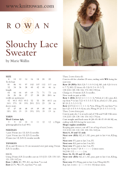 Slouchy Lace Sweater www.knitrowan.com by Marie Wallin