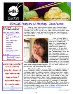 MONDAY, February 13, Meeting:  Clara Parkes