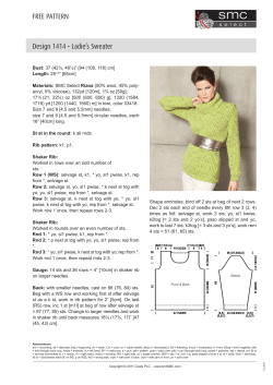 FREE PATTERN Design 1414 • Ladie’s Sweater
