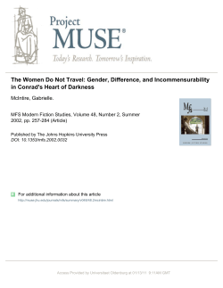 The Women Do Not Travel: Gender, Difference, and Incommensurability McIntire, Gabrielle.
