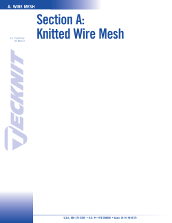 Section A: Knitted Wire Mesh A. WIRE MESH