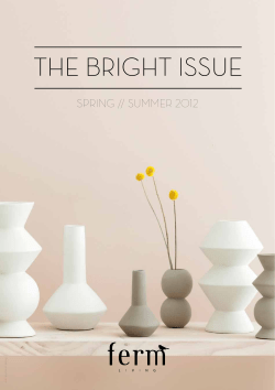 the bright issue SPRING // SUMMER 2012 P rin