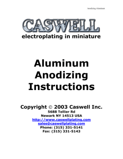 Aluminum Anodizing Instructions