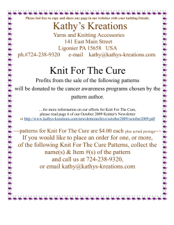 Kathy’s Kreations Knit For The Cure