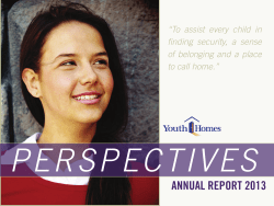 Youth Homes 2013 Annual Report: Perspectives