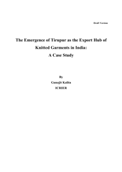 The Emergence of Tirupur as the Export Hub of