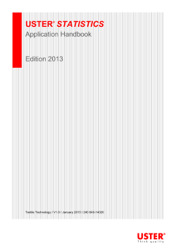 STATISTICS USTER Application Handbook Edition 2013