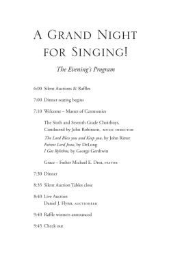 A Grand Night for Singing! The Evening’s Program