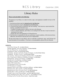 NCS Library Library Rules (September, 2004)