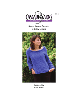 Basket Weave Sweater  In Bulky Leisure  Designed by  Susie Bonell 