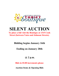 SILENT AUCTION  Bidding begins January 16th Ending on January 28th